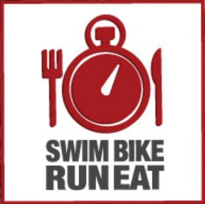 Swim bike run eat logo.